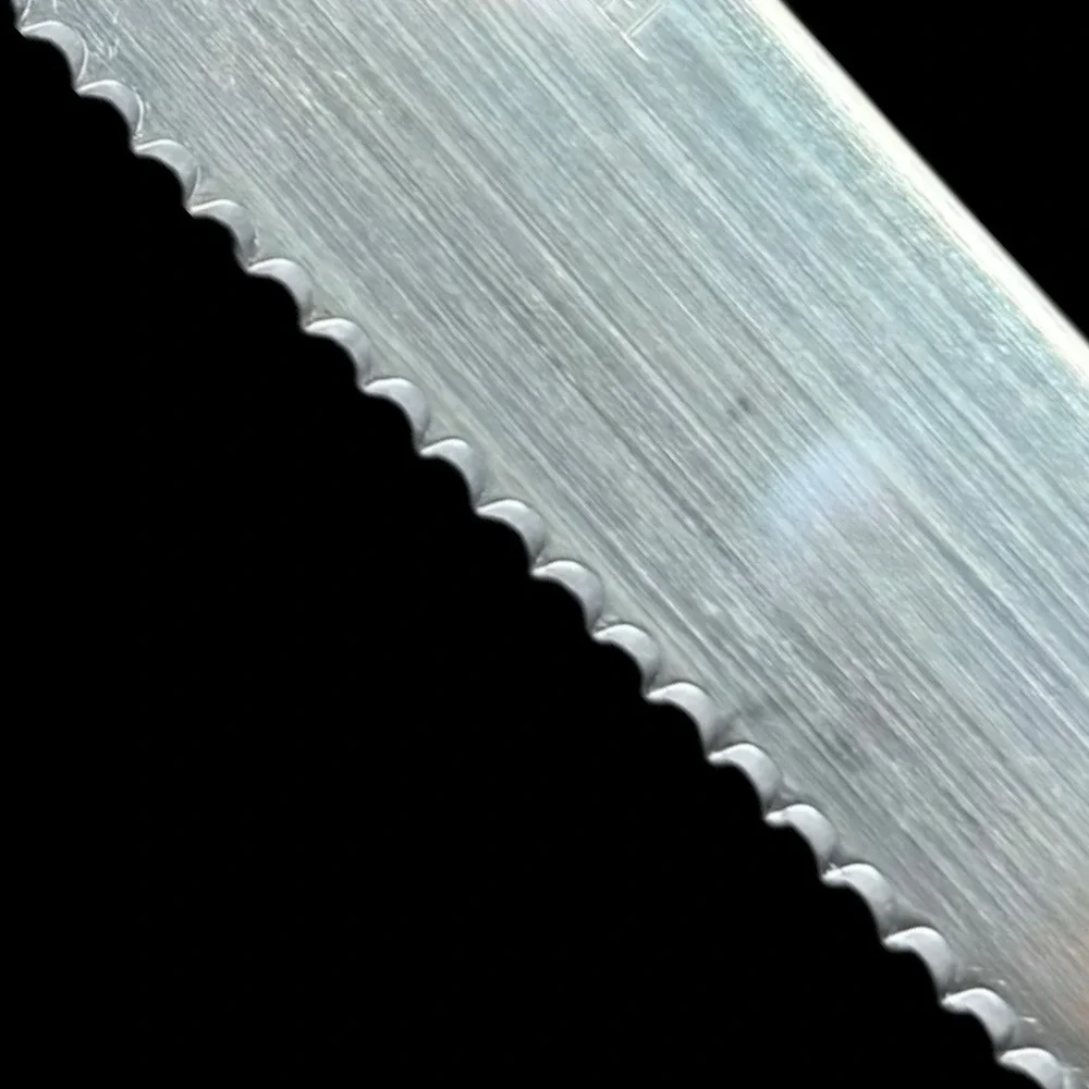 Serrated Butcher‎ Knife Stainless Steel Japan Wood Handle